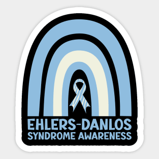 Ehlers-Danlos Syndrome Awareness Ribbon Blue Boho Rainbow Sticker